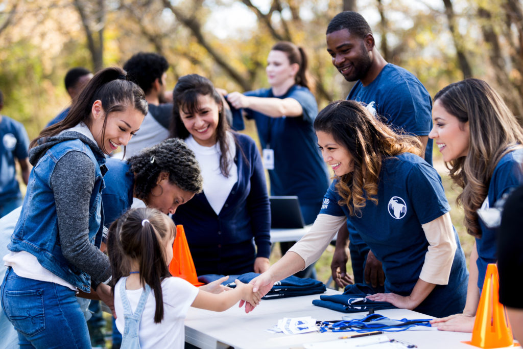 Volunteers at camp